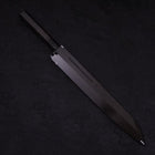 Yanagi Kiritsuke Sliver Steel #3 Honyaki Kagami Büffelhorn und Ebenholz Griff 270mm-[Musashi]-[Japan-Küchenmesser]