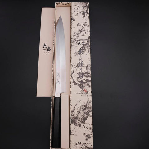 Yanagi Kiritsuke VG-10 Kagami Büffelhorn und Ebenholz Griff 270mm-[Musashi]-[Japan-Küchenmesser]