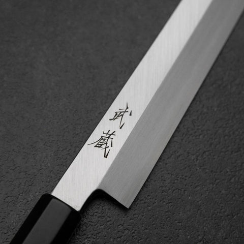 Yanagi Kiritsuke White Steel #2 Kasumi Büffelhorn und Ebenholz Griff 270mm-[Musashi]-[Japan-Küchenmesser]