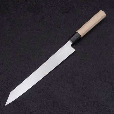 Yanagi Kiritsuke White Steel #2 Kasumi Büffelhorn und Magnolienholz Griff 240mm-[Musashi]-[Japan-Küchenmesser]