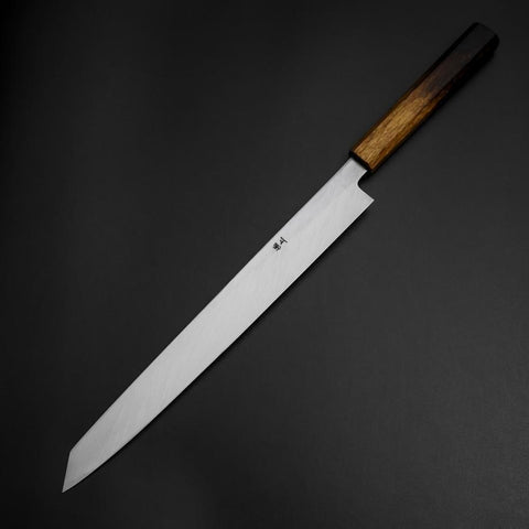 Yanagi Kiritsuke White Steel #2 Kasumi Yaki Urushi Griff 290mm-[Musashi]-[Japan-Küchenmesser]