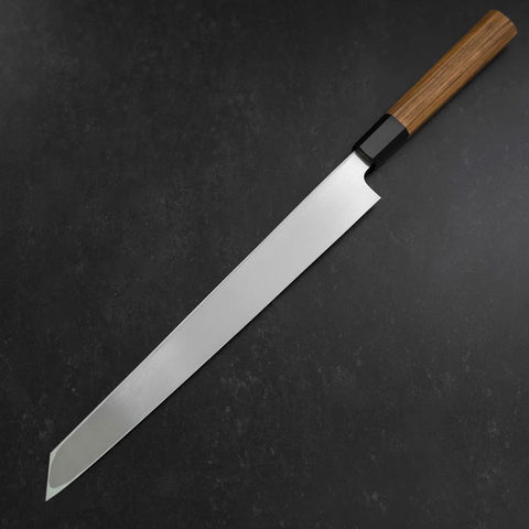 Yanagi Kiritsuke White steel #2 Kasumi Büffelhorn und Teak Griff 300mm-[Musashi]-[Japan-Küchenmesser]