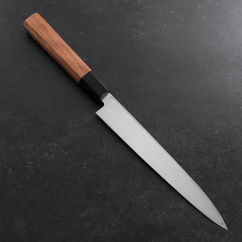 Yanagiba AUS-10 Linkshand Poliert Büffelhorn und Teakholz Griff 210mm-[Musashi]-[Japan-Küchenmesser]