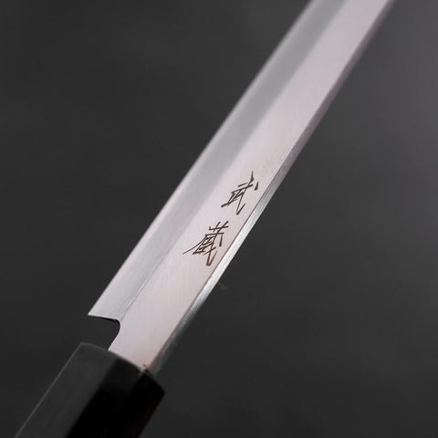 Yanagiba AUS-10 Linkshand Poliert Büffelhorn und Teakholz Griff 210mm-[Musashi]-[Japan-Küchenmesser]