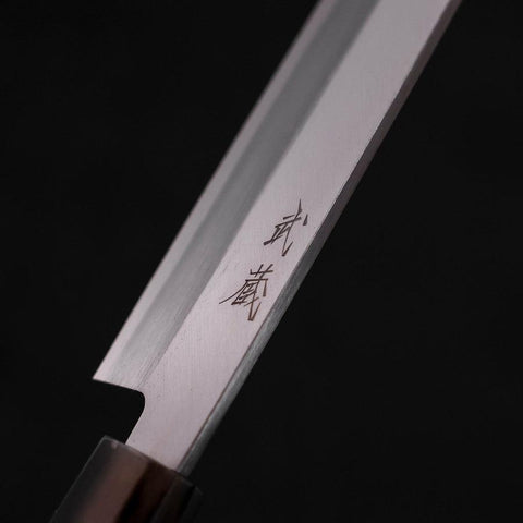 Yanagiba AUS-10 Linkshand Poliert Büffelhorn und Teakholz Griff 270mm-[Musashi]-[Japan-Küchenmesser]