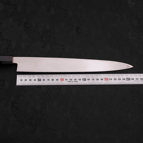 Yanagiba AUS-10 Linkshand Poliert Büffelhorn und Teakholz Griff 270mm-[Musashi]-[Japan-Küchenmesser]
