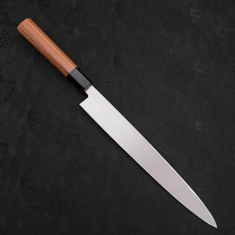 Yanagiba AUS-10 Linkshand Poliert Büffelhorn und Teakholz Griff 270mm-[Musashi]-[Japan-Küchenmesser]