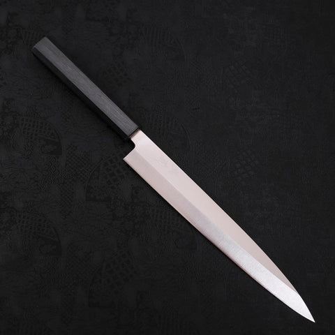 Yanagiba AUS-8, Poliert Dunkelblauer Urushi Griff, 240mm-[Musashi]-[Japan-Küchenmesser]