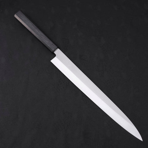 Yanagiba AUS-8, Poliert Dunkelblauer Urushi Griff, 300mm-[Musashi]-[Japan-Küchenmesser]