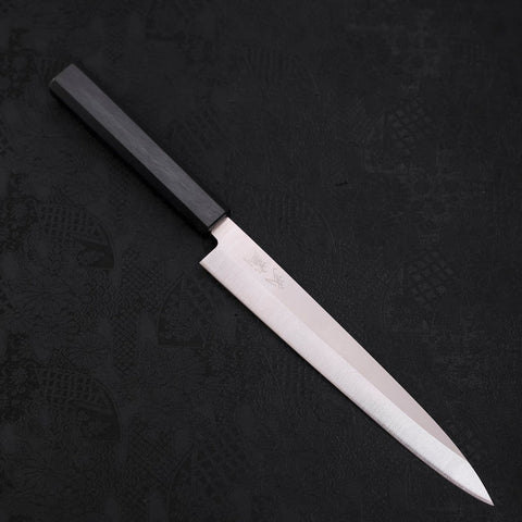 Yanagiba AUS-8, Poliert Urushi Griff Dunkelblau, 210mm-[Musashi]-[Japan-Küchenmesser]