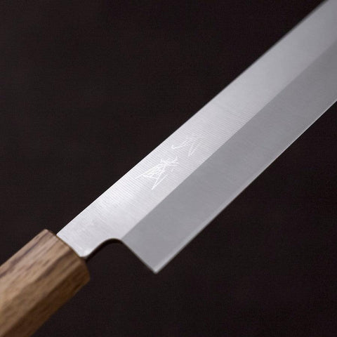 Yanagiba AUS-8 Polished Oak Handle 300mm-[Musashi]-[Japanese-Kitchen-Knives]