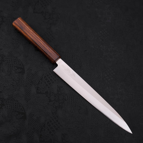 Yanagiba AUS-8 Polished Sumi Urushi Handle 210mm-[Musashi]-[Japanese-Kitchen-Knives]