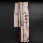 Yanagiba Blue Steel #1 Hon-Kasumi Büffelhorn und Walnuss Griff 300mm-[Musashi]-[Japan-Küchenmesser]
