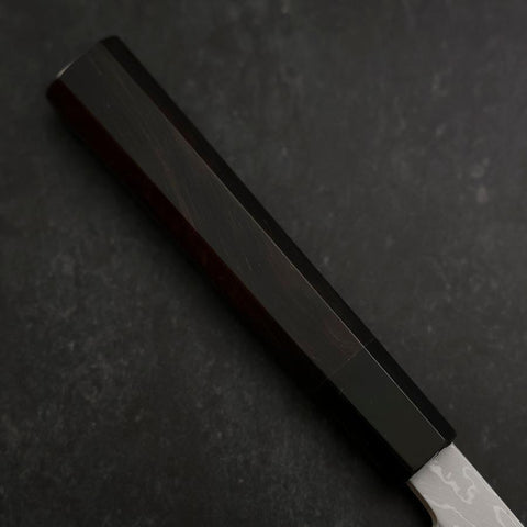 Yanagiba Blue Steel #1 Suminagashi Buffalo Ebony Handle With Sheath 270mm (10.6”)-[Musashi]-[Japan-Küchenmesser]