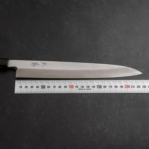 Yanagiba Blue Steel #2 Damast Büffelhorn und Ebenholz Griff 210mm-[Musashi]-[Japan-Küchenmesser]