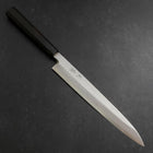 Yanagiba Blue Steel #2 Damast Büffelhorn und Ebenholz Griff 210mm-[Musashi]-[Japan-Küchenmesser]