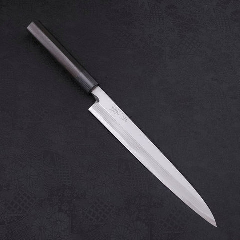 Yanagiba Blue Steel #2, Damast Rosenholz Griff, 240mm-[Musashi]-[Japan-Küchenmesser]