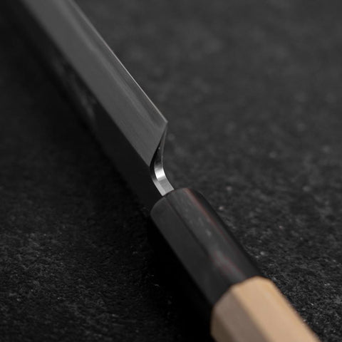Yanagiba Blue Steel #2 Kasumi Buffalo Magnolia Handle 240mm (9.4”)-[Musashi]-[Japanese-Kitchen-Knives]