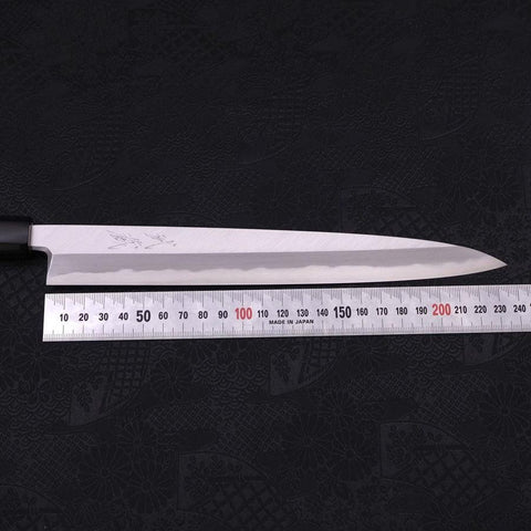 Yanagiba Blue Steel #2 Kasumi Büffelhorn und Magnolienholz Griff 240mm-[Musashi]-[Japan-Küchenmesser]