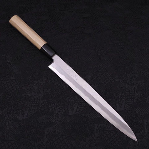 Yanagiba Blue Steel #2 Kasumi Büffelhorn und Magnolienholz Griff 240mm-[Musashi]-[Japan-Küchenmesser]