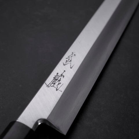 Yanagiba Blue Steel #2 Kasumi Büffelhorn und Magnolienholz Griff 330mm-[Musashi]-[Japan-Küchenmesser]