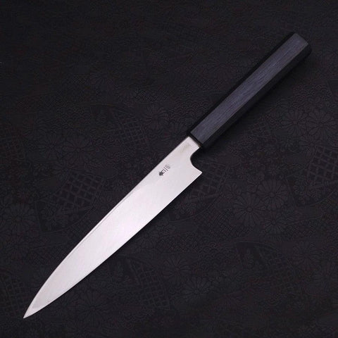 Yanagiba Blue Steel #2 Kasumi Dunkelblauer Urushi Griff 180mm-[Musashi]-[Japan-Küchenmesser]