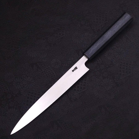 Yanagiba Blue Steel #2 Kasumi Dunkelblauer Urushi Griff 210mm-[Musashi]-[Japan-Küchenmesser]