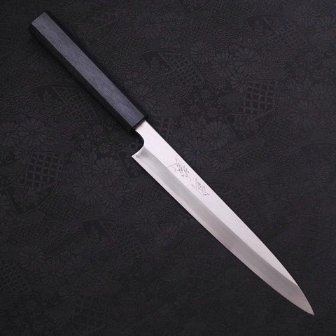 Yanagiba Blue Steel #2 Kasumi Dunkelblauer Urushi Griff 210mm-[Musashi]-[Japan-Küchenmesser]