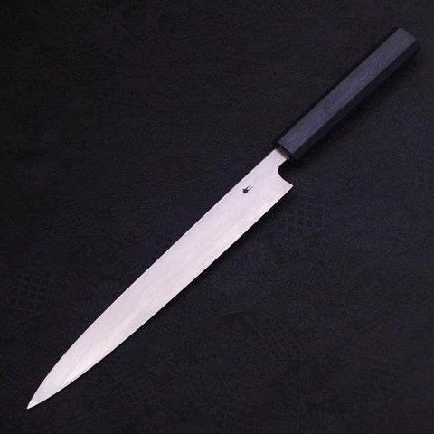 Yanagiba Blue Steel #2 Kasumi Dunkelblauer Urushi Griff 240mm-[Musashi]-[Japan-Küchenmesser]