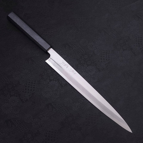 Yanagiba Blue Steel #2 Kasumi Dunkelblauer Urushi Griff 270mm-[Musashi]-[Japan-Küchenmesser]