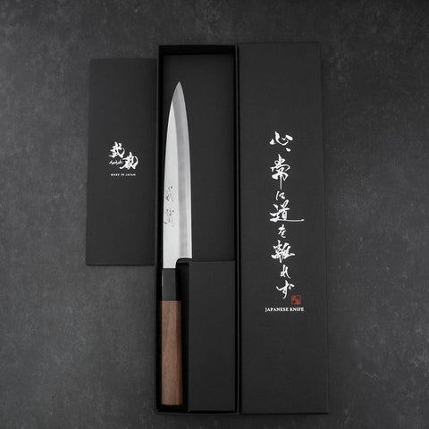 Yanagiba Blue Steel #2 Kasumi Walnussholz Griff 165mm-[Musashi]-[Japan-Küchenmesser]