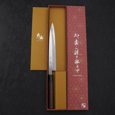 Yanagiba Blue Steel #2 Kasumi Walnussholz Griff 210mm-[Musashi]-[Japan-Küchenmesser]