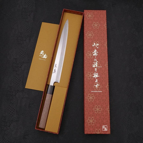 Yanagiba Blue Steel #2 Kasumi Walnussholz Griff 240mm-[Musashi]-[Japan-Küchenmesser]