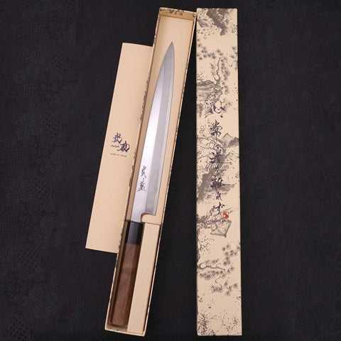 Yanagiba Blue Steel #2 Kasumi Walnussholz Griff 270mm-[Musashi]-[Japan-Küchenmesser]