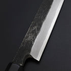 Yanagiba Blue Steel #2 Kurouchi Büffelhorn und Ebenholz Griff 200mm-[Musashi]-[Japan-Küchenmesser]
