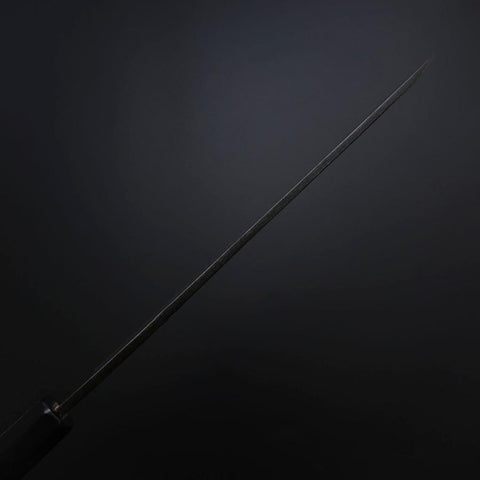 Yanagiba Blue Steel #2 Kurouchi Büffelhorn und Ebenholz Griff 200mm-[Musashi]-[Japan-Küchenmesser]