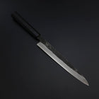 Yanagiba Blue Steel #2 Kurouchi Büffelhorn und Ebenholz Griff 200mm-[Musashi]-[Japan-Küchenmesser]