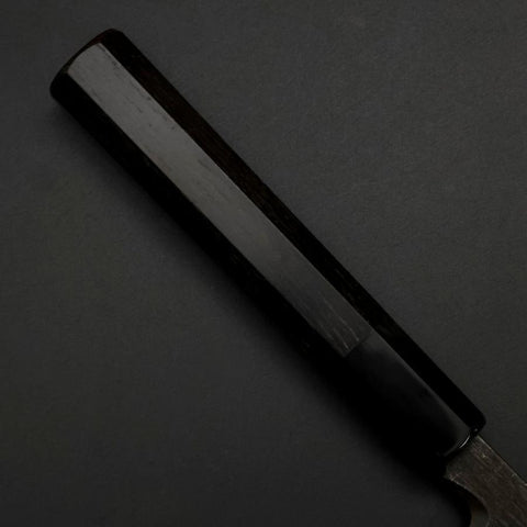 Yanagiba Blue Steel #2 Kurouchi Büffelhorn und Ebenholz Griff 210mm-[Musashi]-[Japan-Küchenmesser]