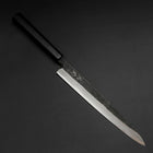Yanagiba Blue Steel #2 Kurouchi Büffelhorn und Ebenholz Griff 240mm-[Musashi]-[Japan-Küchenmesser]
