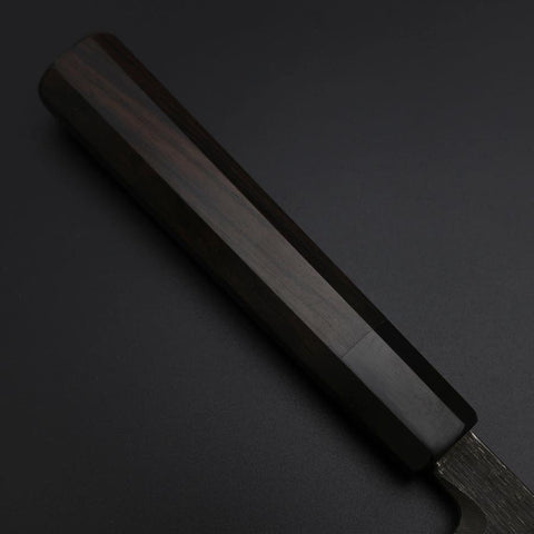 Yanagiba Blue Steel #2 Kurouchi Büffelhorn und Ebenholz Griff 260mm-[Musashi]-[Japan-Küchenmesser]