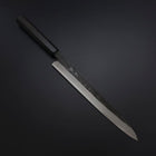 Yanagiba Blue Steel #2 Kurouchi Büffelhorn und Ebenholz Griff 260mm-[Musashi]-[Japan-Küchenmesser]