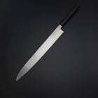 Yanagiba Blue Steel #2 Kurouchi Büffelhorn und Ebenholz Griff 300mm-[Musashi]-[Japan-Küchenmesser]