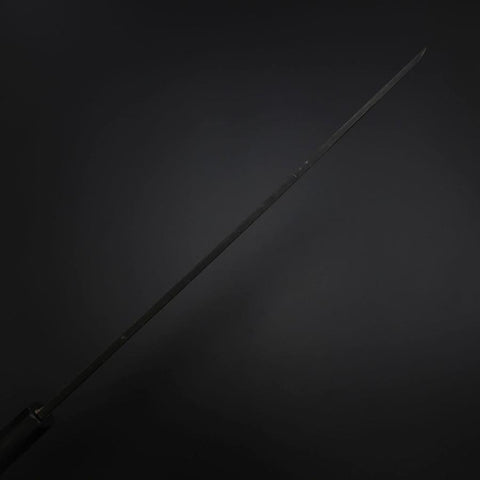Yanagiba Blue Steel #2 Kurouchi Büffelhorn und Ebenholz Griff 300mm-[Musashi]-[Japan-Küchenmesser]