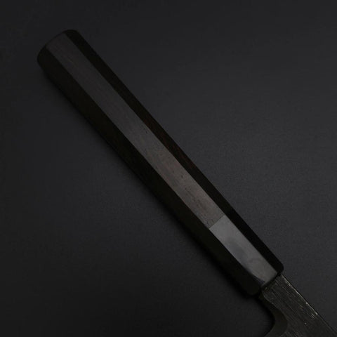 Yanagiba Blue Steel #2 Kurouchi Büffelhorn und Ebenholz Griff 300mm-[Musashi]-[Japan-Küchenmesser]