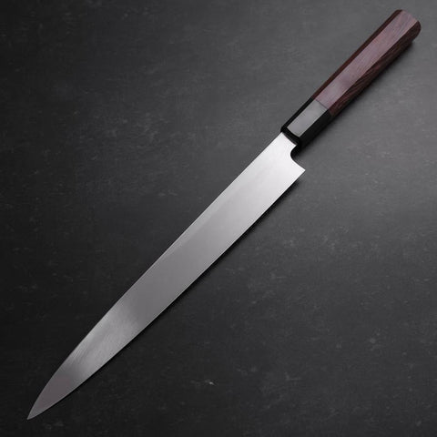 Yanagiba Blue Steel #2 Kurouchi Büffelhorn und Wenge Griff 270mm-[Musashi]-[Japan-Küchenmesser]