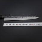 Yanagiba Blue Steel #2 Kurouchi Tsuchime Büffelhorn und Ebenholz Griff 260mm-[Musashi]-[Japan-Küchenmesser]