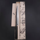 Yanagiba Blue Steel #2 Kurouchi Tsuchime Büffelhorn und Ebenholz Griff 260mm-[Musashi]-[Japan-Küchenmesser]