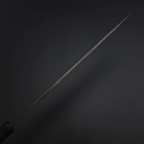 Yanagiba Blue Steel #2 Kurouchi Tsuchime Büffelhorn und Ebenholz Griff 270mm-[Musashi]-[Japan-Küchenmesser]