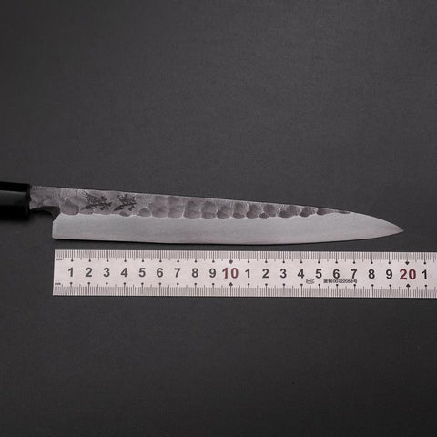 Yanagiba Blue Steel #2 Kurouchi Tsuchime Kirschholz Griff 200mm-[Musashi]-[Japan-Küchenmesser]