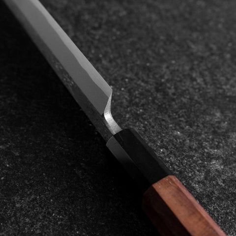 Yanagiba Blue Steel #2 Nashiji Buffalo Walnut Handle 270mm (10.6”)-[Musashi]-[Japanese-Kitchen-Knives]